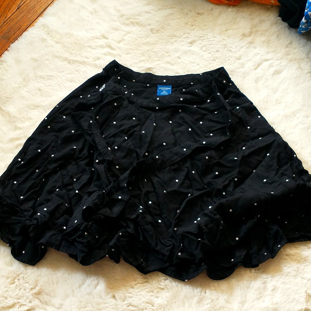 Arizona Black Polkadot Wrap Skirt